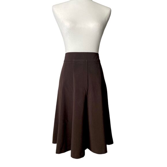 Womens Dressbarn Brown Flare Skirt Chevron Sleeveless Dress Knee Length Size 12 - Picture 5 of 9